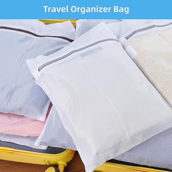GOGOODA Mesh Laundry Bags for Delicates Durable Protective Wash Bags Travel Storage Bags for Intimates Lingerie, 7PCS （1XXL,2L,2M,2 Bra Bags）