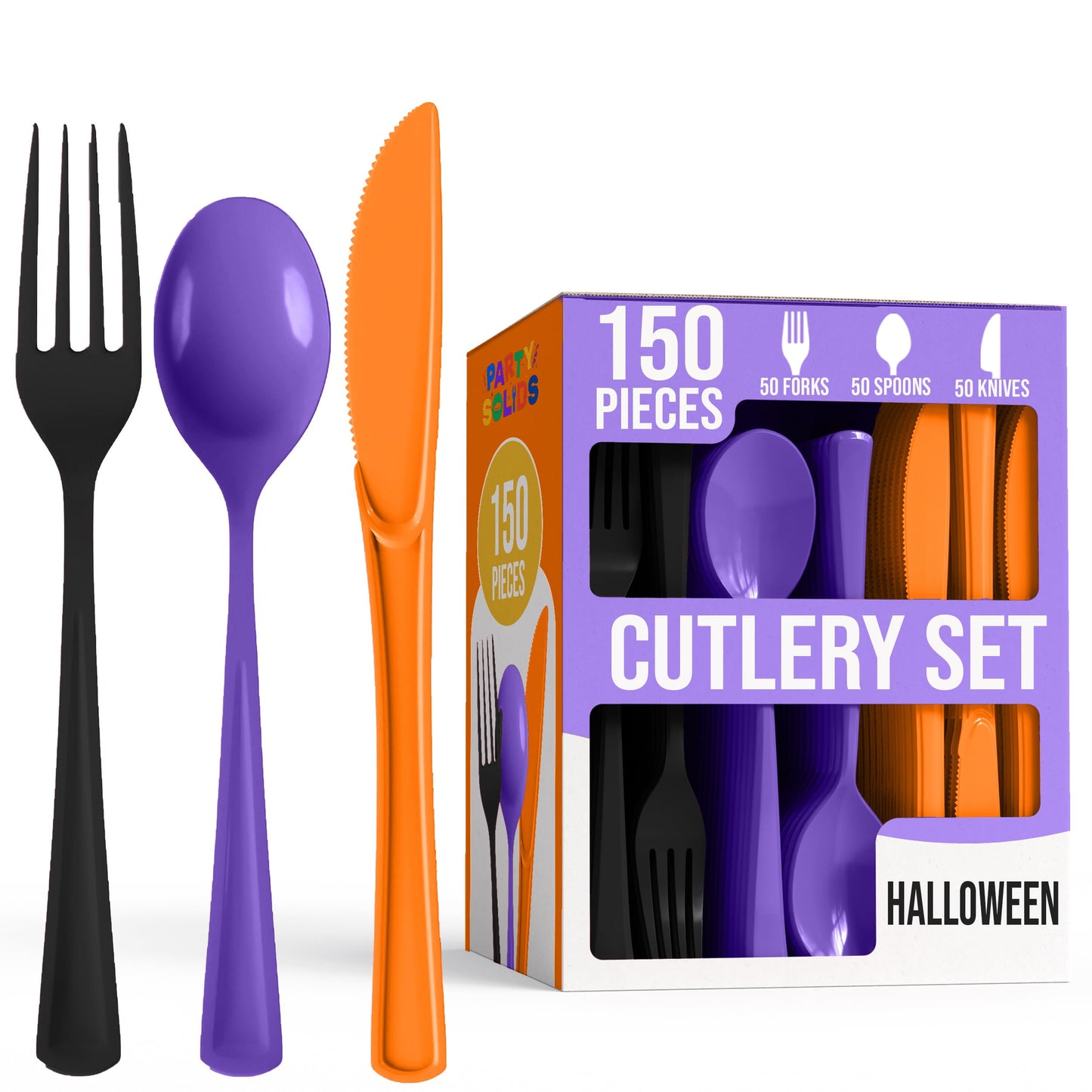 Party Solids Red Plastic Silverware 150 Pcs Red Cutlery Set