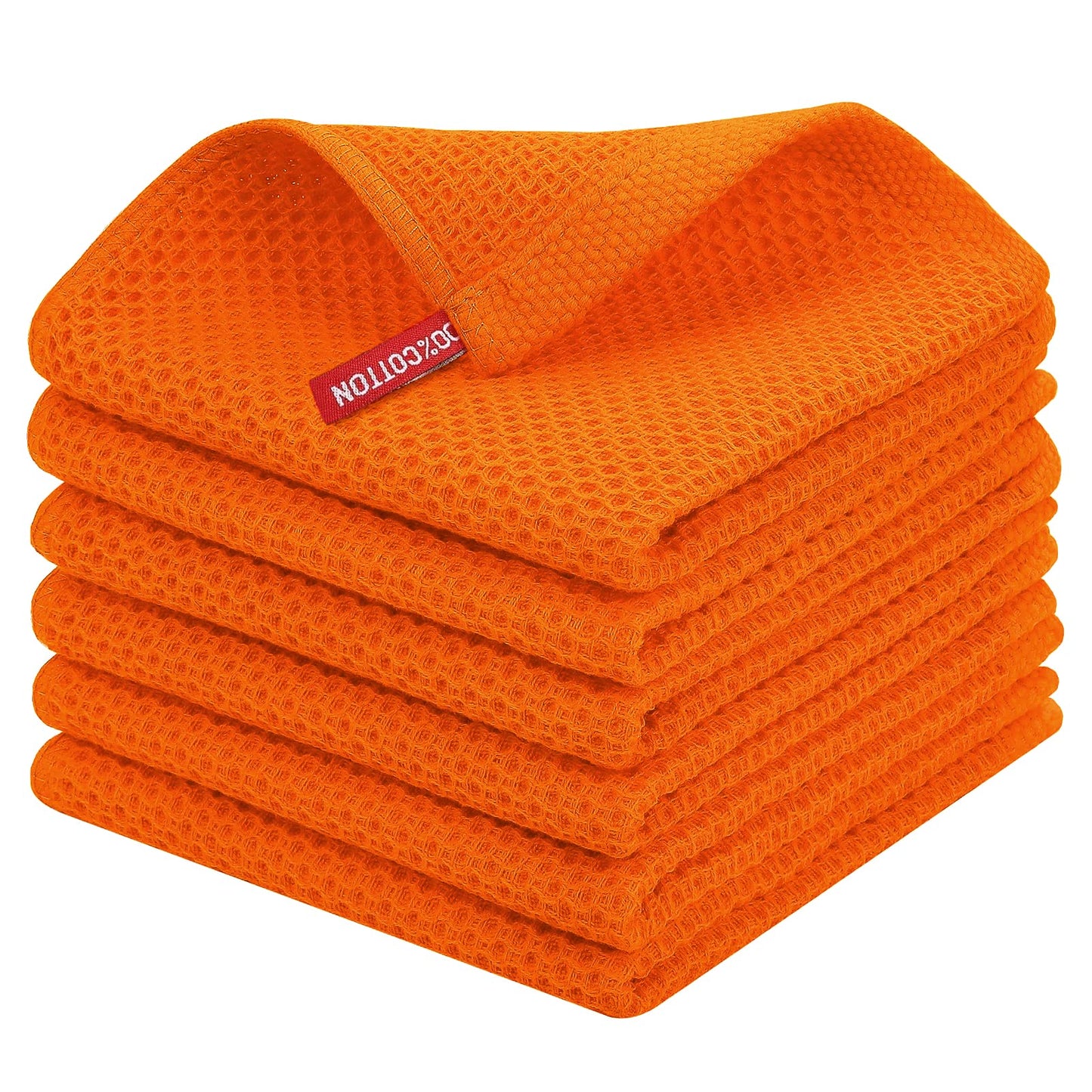 Homaxy 100% Cotton Waffle Weave Kitchen Dish Cloths, Ultra Soft Absorbent Quick Drying Dish Towels, 12 x 12 Inches — 13 x 28 - 12 Pack — 12 x 12 - 6 Pack