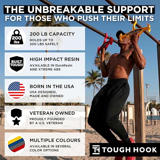 Tough Hook Original Heavy Duty Hangers – The Superhero of Hangers | American Made,Anti-Slip Premium Tactical Hanger for Police Gear, Scuba Gear & Dive BCD – DuraResin 200-lb Cap Wetsuit Hanger 1 Tan