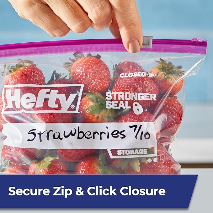 Hefty Slider Storage Bags, Gallon Size, 15 Count (9 Pack), 135 Total