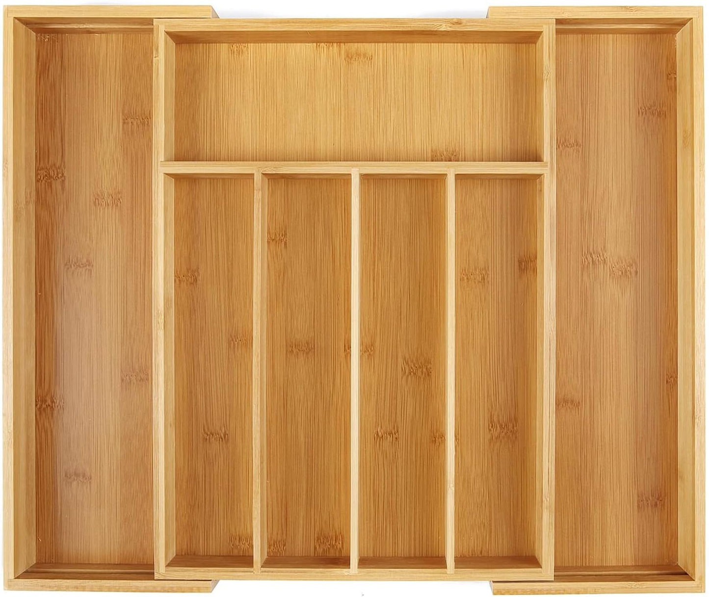 Utoplike Bamboo Expandable Kitchen Drawer Organizer Silverware Utensil Tray
