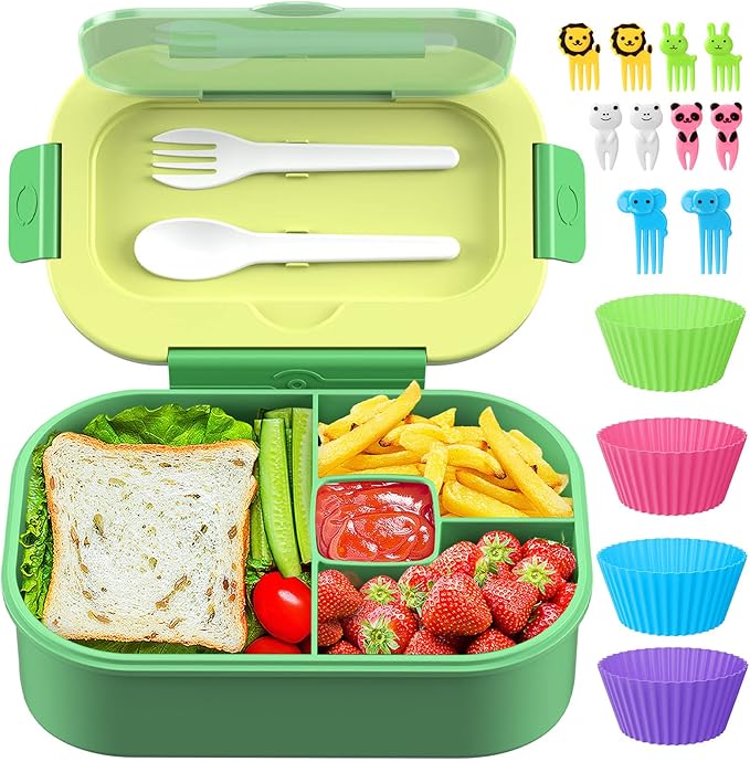 Bento Box Kid Adult Lunch Box 2 Pack, Leakproof Bento Lunch Container