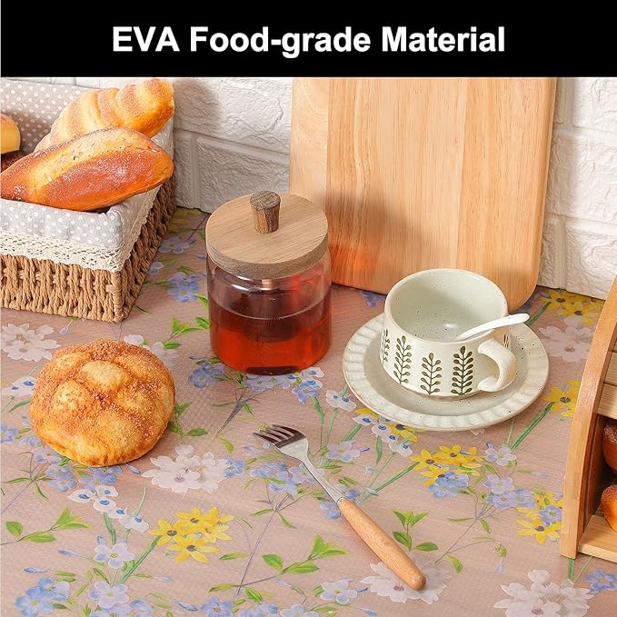 Cooyes Shelf Liner – Premium Non-Adhesive Cabinet & Drawer Liner for Kitchen – Waterproof Shelf Paper with Modern Pattern – Durable EVA Cabinet Mat – Easy to Cut （17.5" W x 360" L）