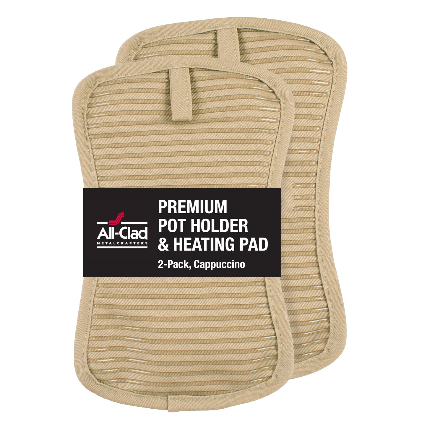 All-Clad Premium Pot Holder & Heating Pad, (1-Pack) Heat Resistant to 500 Degrees, 100% Cotton 10"x6.25" for Kitchen and Barbeque, Chili Red