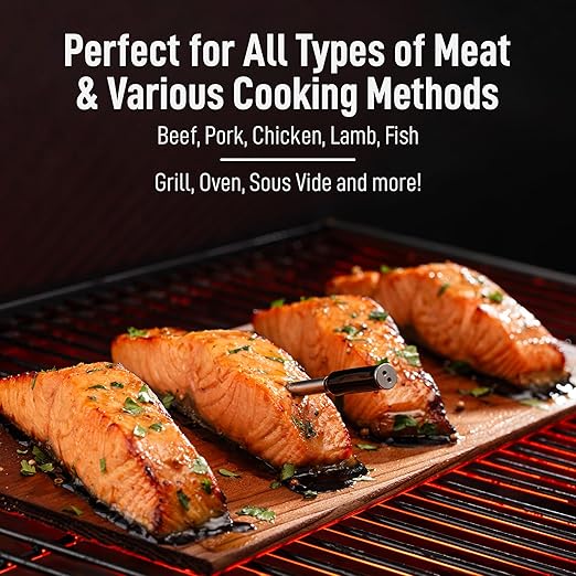 Grill Tech Smart Bluetooth Meat Thermometer Wireless Thermometer for Grilling and Smoking, Precision Accuracy, 950ft Range, USB-C Rechargeable Case, Grill Tech App for Grilling