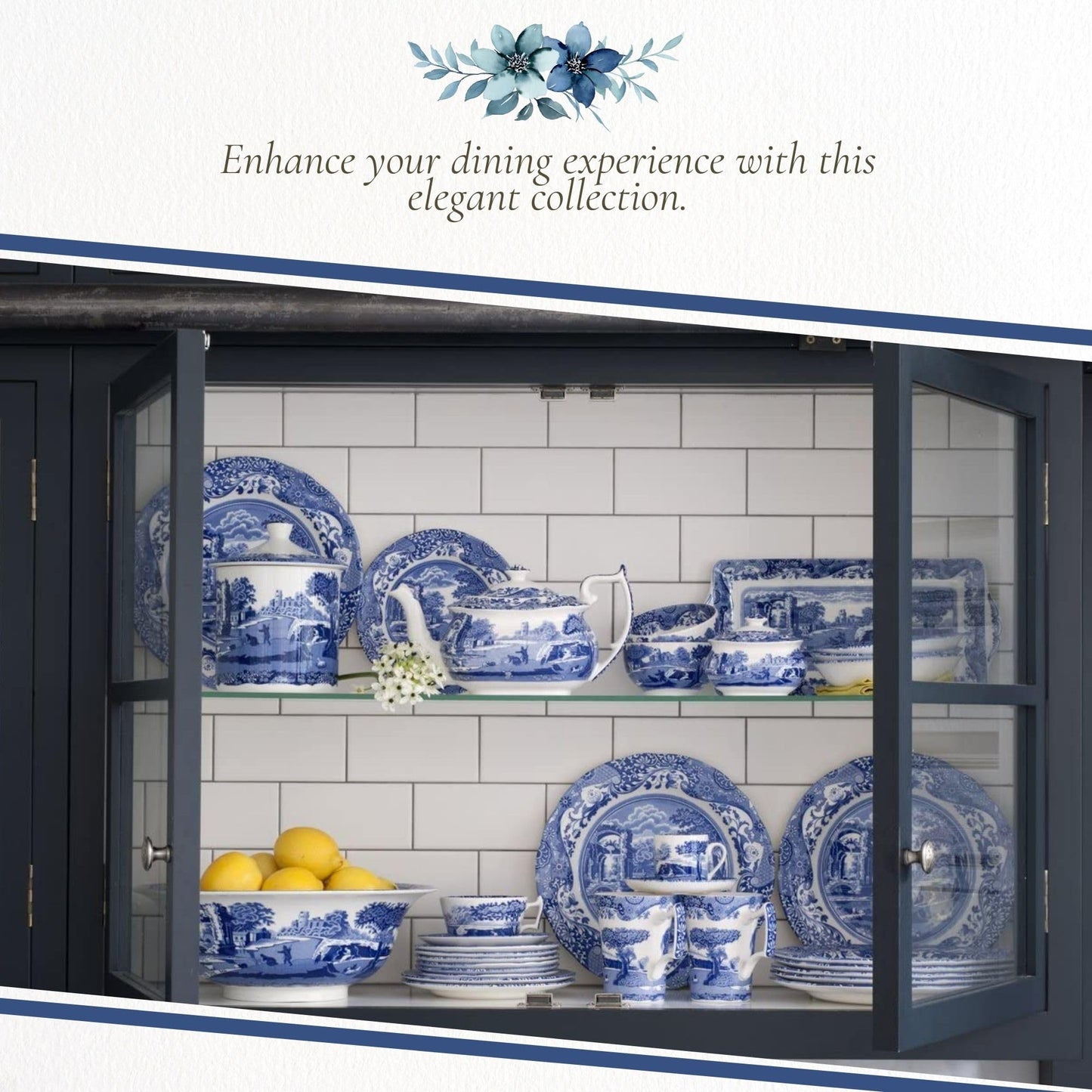 Spode Blue Italian Ascot Cereal Bowl, Set of 4