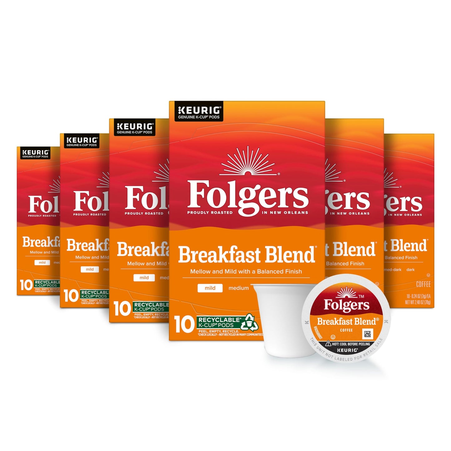 Folgers Colombian Medium Roast Coffee K-Cup Pods, Bulk 128 Count
