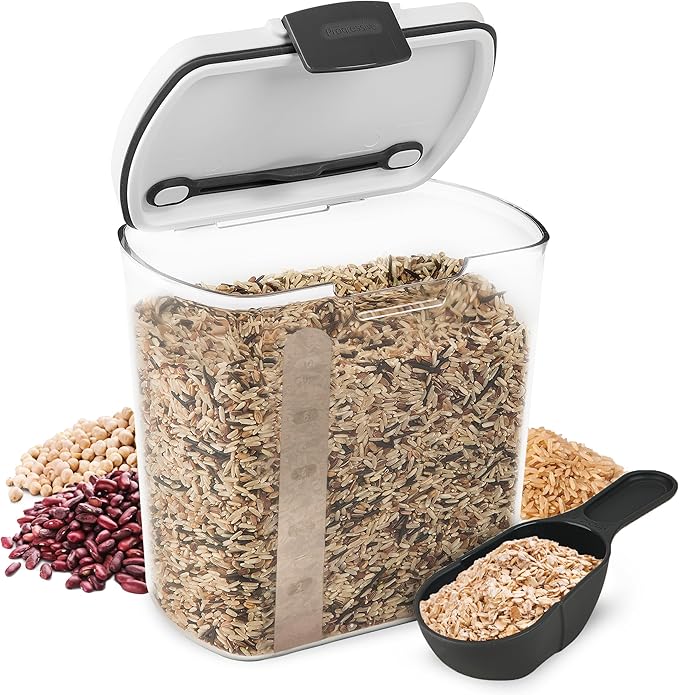 ProKeeper 2.5-Quart Grain Storage Container with Hinged Lid, Clear – BPA-Free, Airtight Seal, 5.5 x 7.65 x 7.25