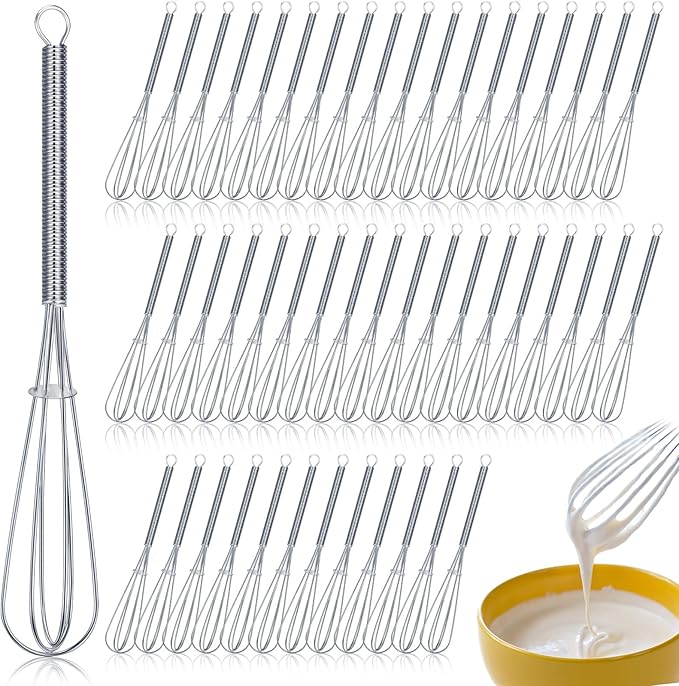 Baderke 30 Pcs Mini Whisk Bulk Small Whisks for Cooking 304 Stainless Steel Tiny Whisk for Baking, Whipping, Beating Eggs, Mixing Sauces, Blending Ingredients (6 Inch)