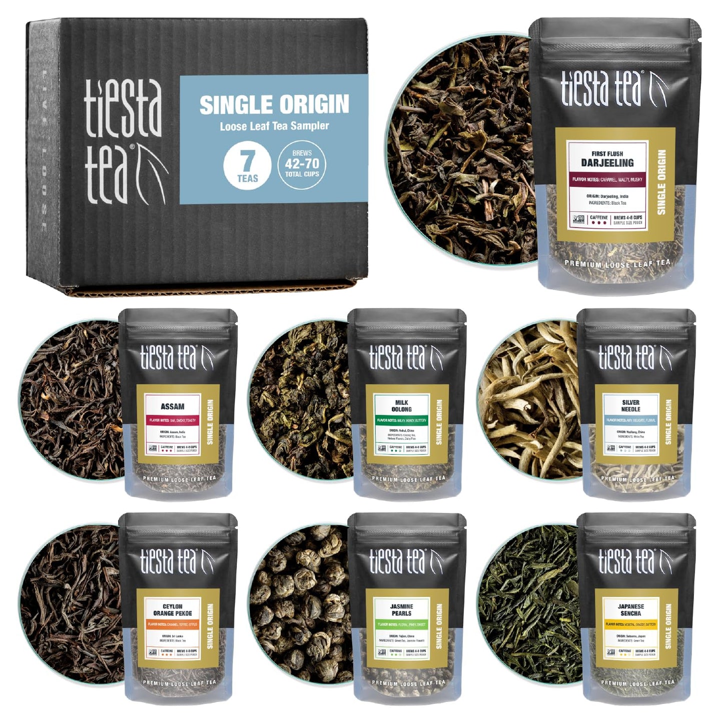 Tiesta Tea - Herbal & Rooibos Tea Sampler Dry Flight Set, Loose Leaf