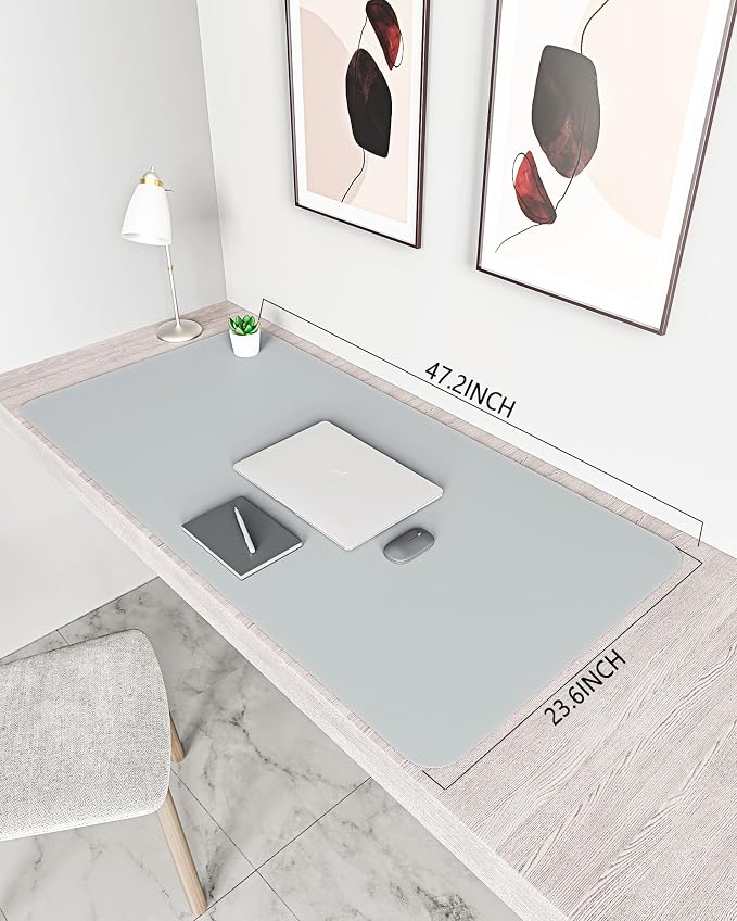 YSAGi Non-Slip Leather Desk Pad XL Size, Waterproof Laptop Computer Desk