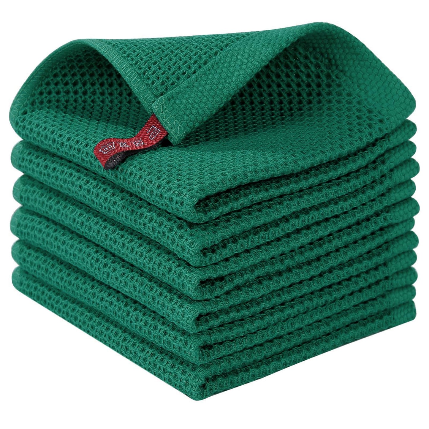 Homaxy 100% Cotton Waffle Weave Kitchen Dish Cloths, Ultra Soft Absorbent Quick Drying Dish Towels, 12 x 12 Inches — 13 x 28 - 12 Pack — 12 x 12 - 6 Pack