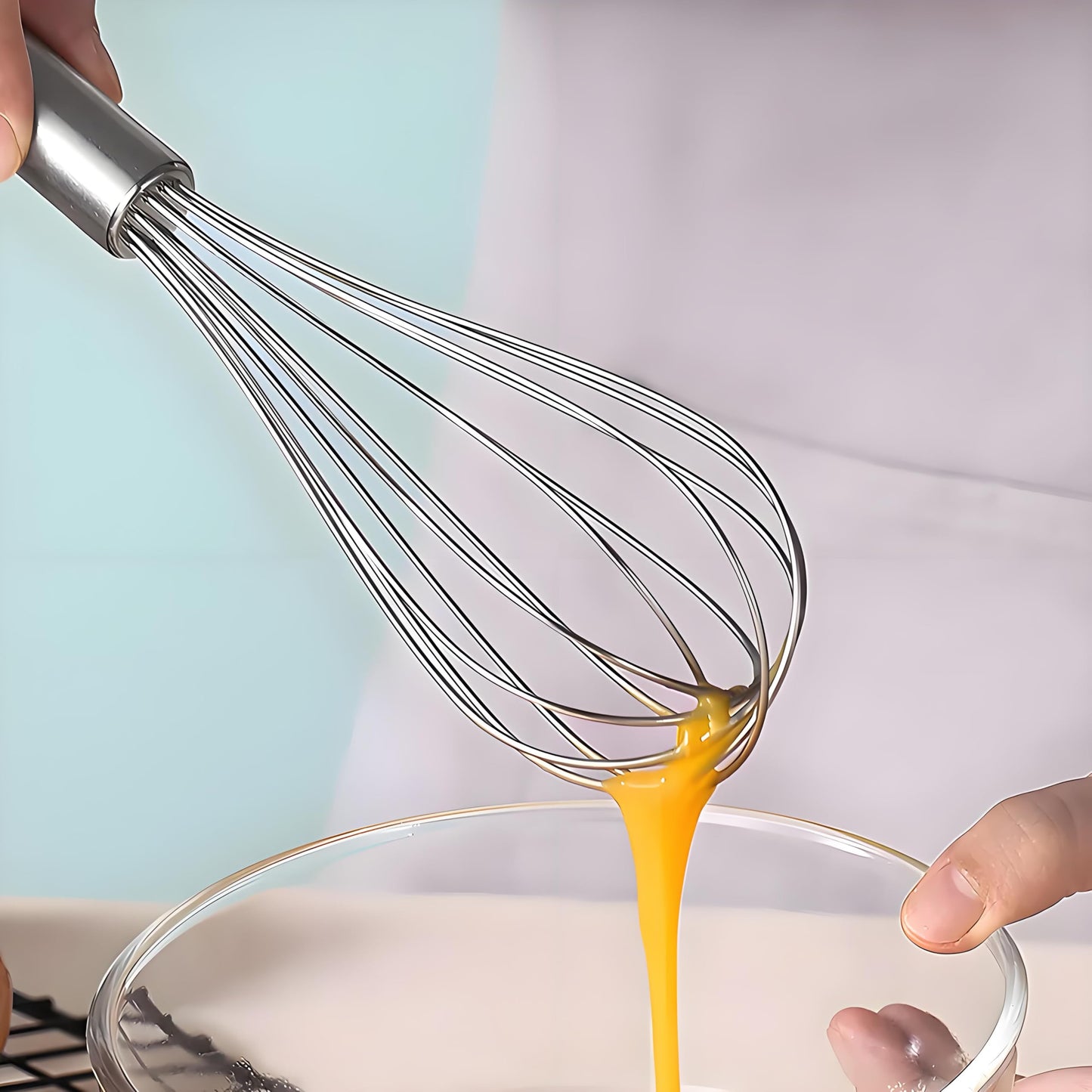 10 inch Stainless Steel Whisk, 5 inches for mixing small amounts of liquids, milkshakes, coffee, juice, etc. 2-piece set (buy 10 inches and get 5 inches as a gift) silver