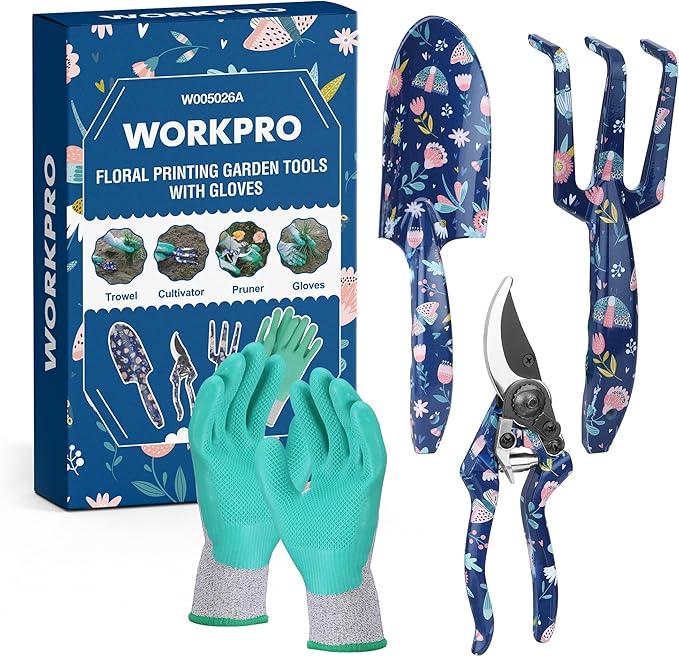 WORKPRO 5-Piece Aluminum Garden Tool Set, Heavy Duty