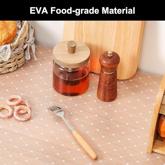 Cooyes Shelf Liner – Premium Non-Adhesive Cabinet & Drawer Liner for Kitchen – Waterproof Shelf Paper with Modern Pattern – Durable EVA Cabinet Mat – Easy to Cut （12" W x 240" L）