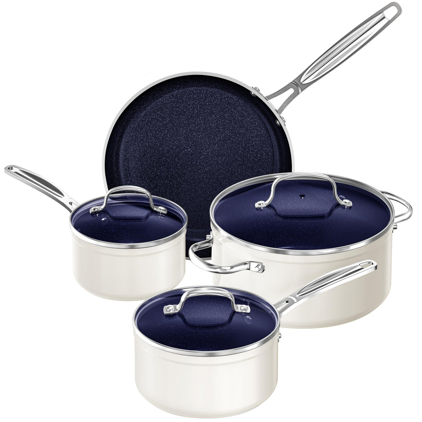 Nuwave 9pc Cookware Set Healthy Duralon Blue Ceramic Nonstick Coated