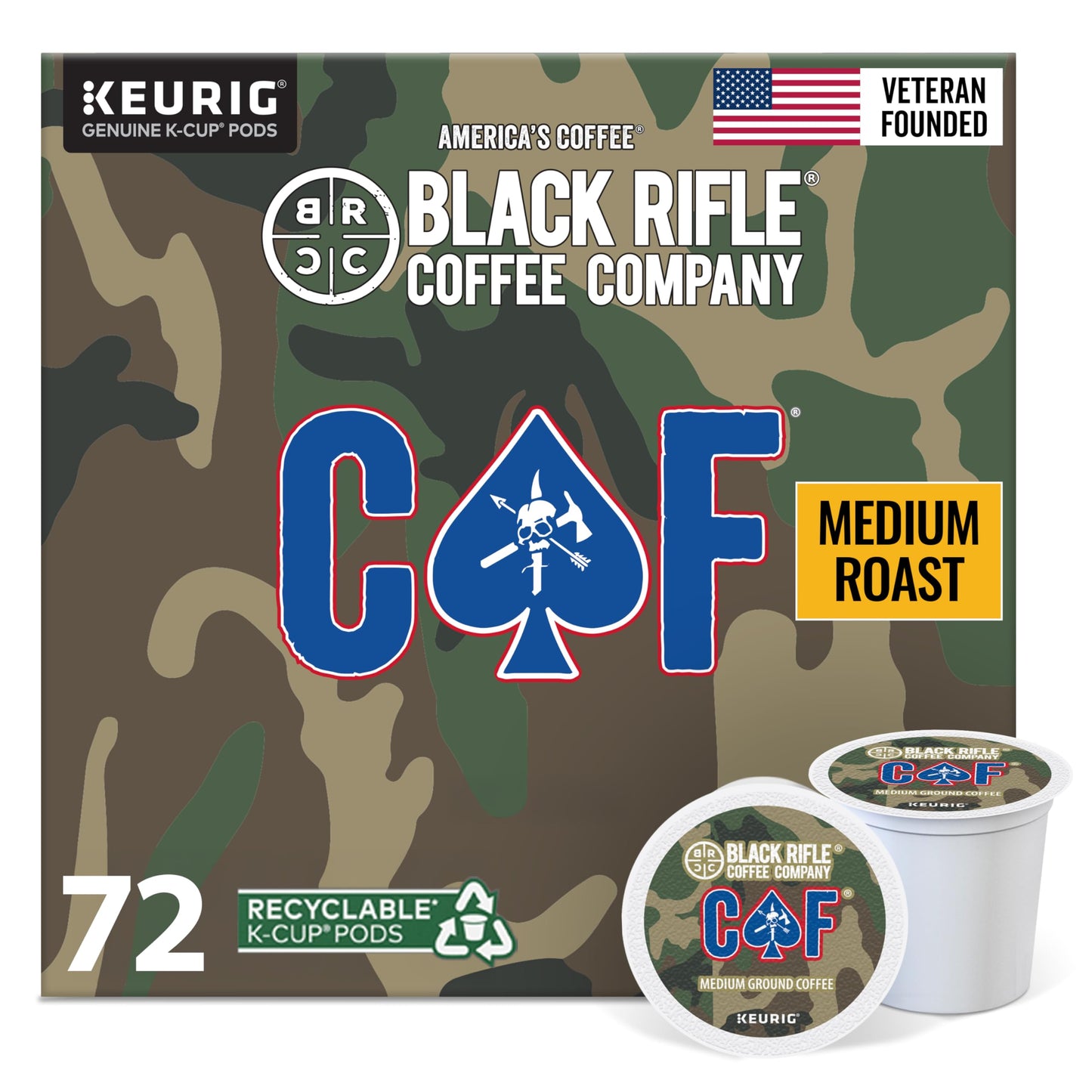Black Rifle Coffee Company Medium Roast K Cups (CAF, 72 Count)