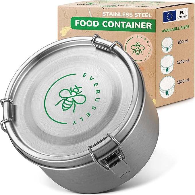Stainless Steel Food Storage Container with Leakproof Lid, 40 oz Lunch Box
