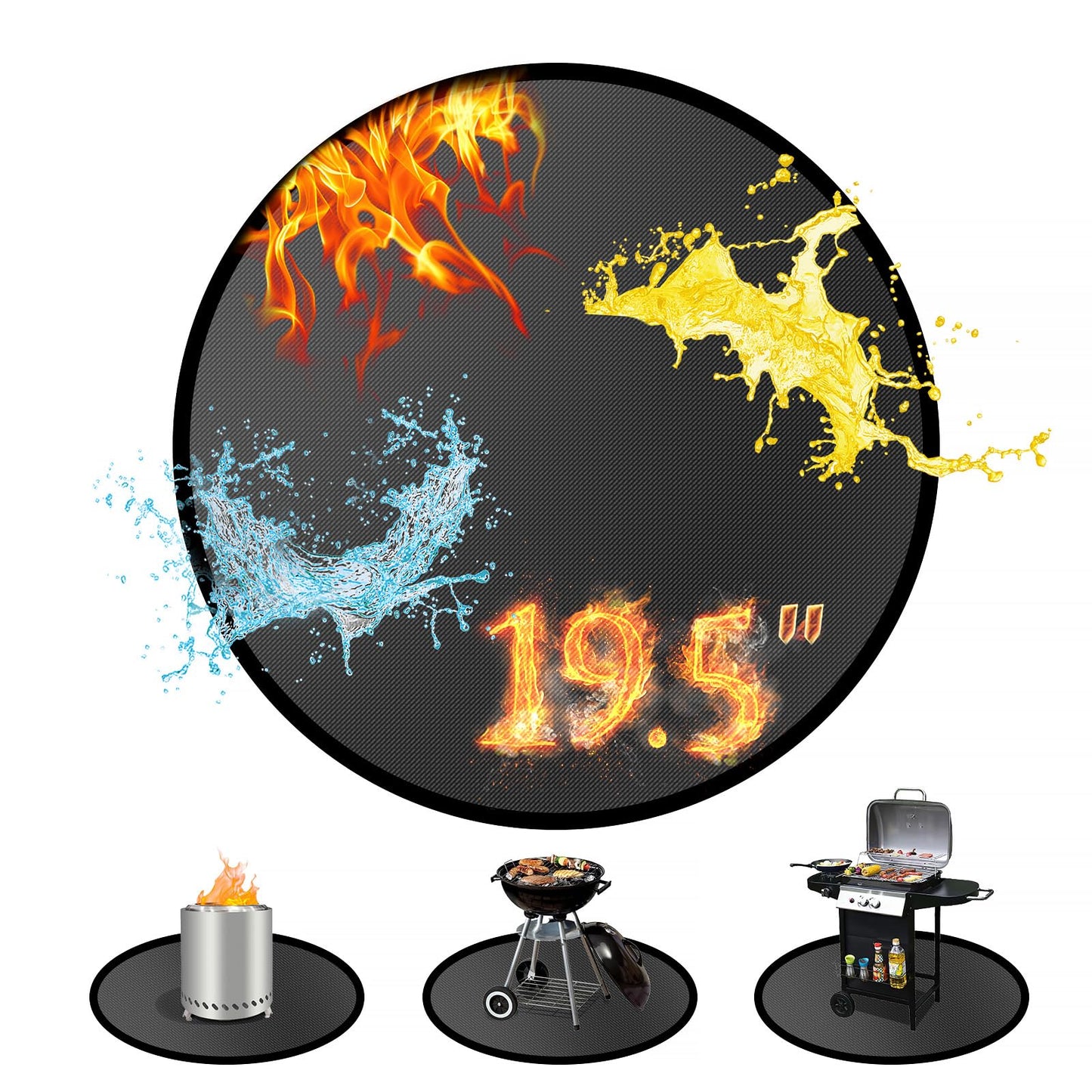 60 ×52 Inch Under Grill Mats for Outdoor Grill & Grill Mat for Under BBQ