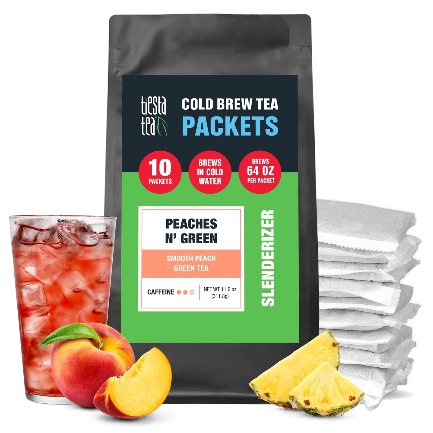 Tiesta Tea - Peaches N' Green Cold Brew, Loose Leaf, Smooth Peach Green Tea