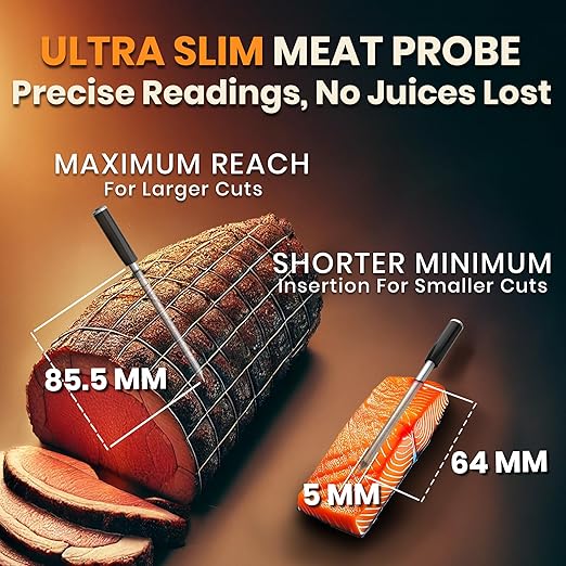 MeatStick V Prime WiFi Wireless Meat Thermometer, 1200°F 6-Sensor Probe