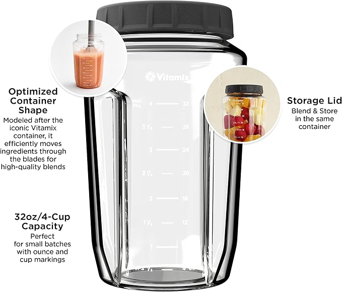 Vitamix Immersion Blending Jar, 32 oz, Dishwasher Safe, BPA-Free Tritan