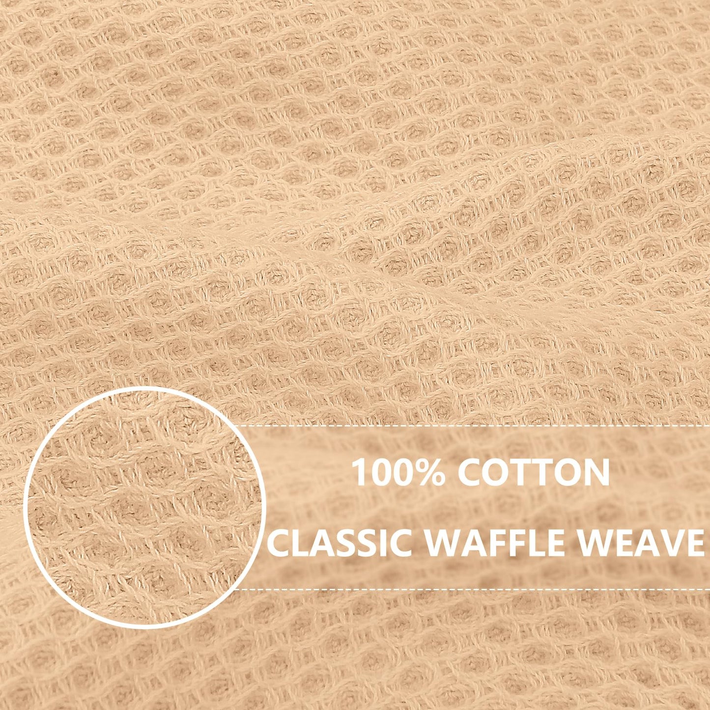 Homaxy 100% Cotton Waffle Weave Kitchen Dish Towels 4-Pack, Apricot