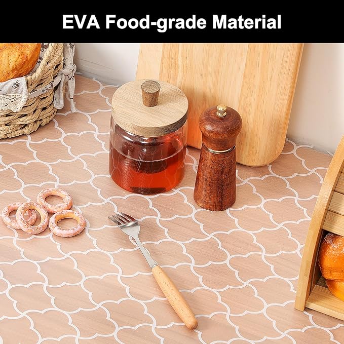 Cooyes Shelf Liner – Premium Non-Adhesive Cabinet & Drawer Liner for Kitchen – Waterproof Shelf Paper with Modern Pattern – Durable EVA Cabinet Mat – Easy to Cut （12" W x 120" L）