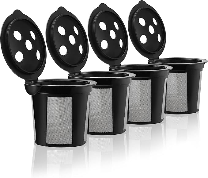 4 Reusable K Cups for Keurig K Supreme, K Supreme Plus, K Slim with Multistream Technology, K-Brew Chill, K-Duo Hot & Iced (Gen 2) – 4 Colors Refillable Kcups Coffee Filters for Keurig Coffee Makers