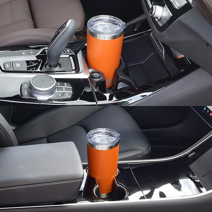 WETOWETO 20oz Insulated Stainless Steel Tumbler, Double Wall Vacuum Leak-proof Travel Coffee Mug, Powder Coated Water Cup (Orange, 1 Pack)
