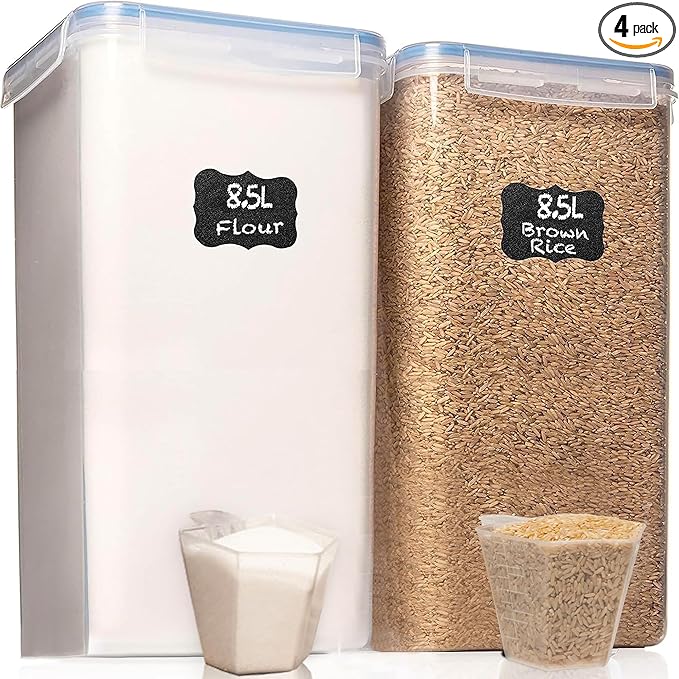 2 PC (8.5L/ 287 Oz) Extra Large Flour Sugar Storage Containers with Lids