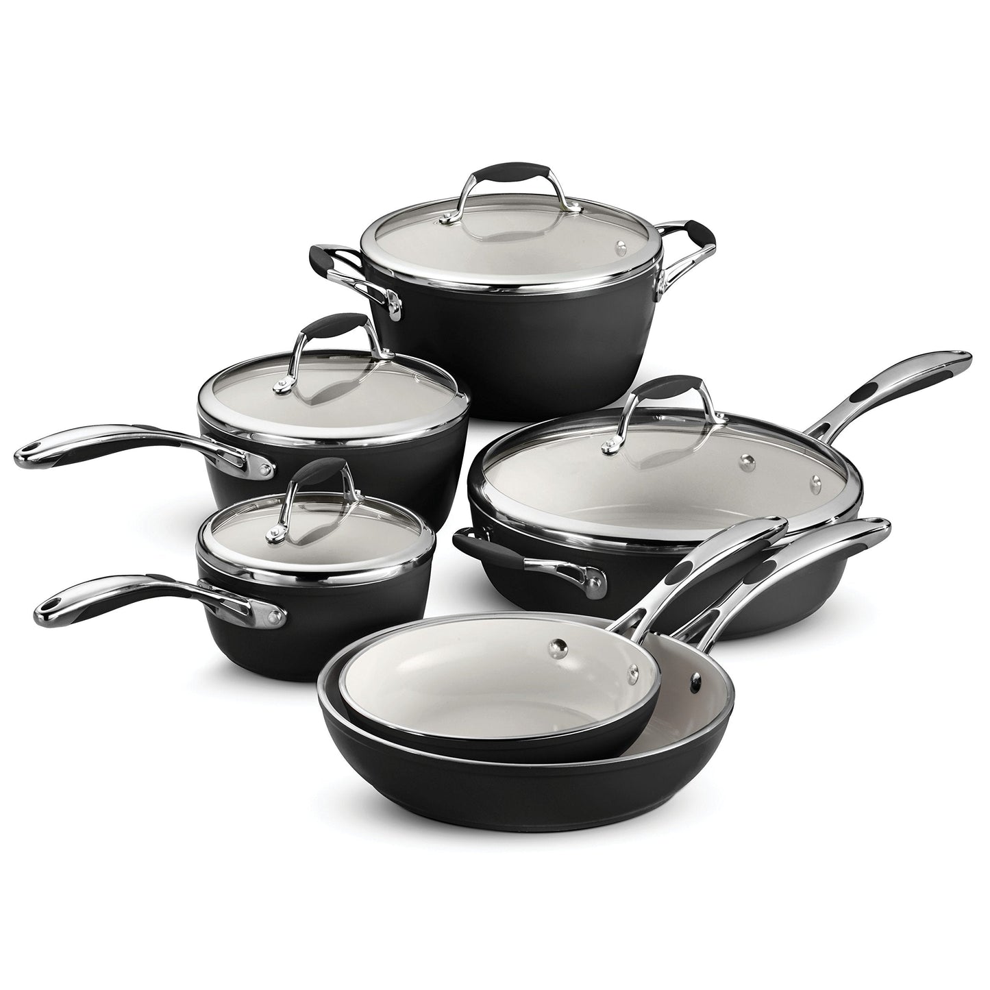 Tramontina Ceramica Deluxe 8-Pc Pots and Pans Set with Lids