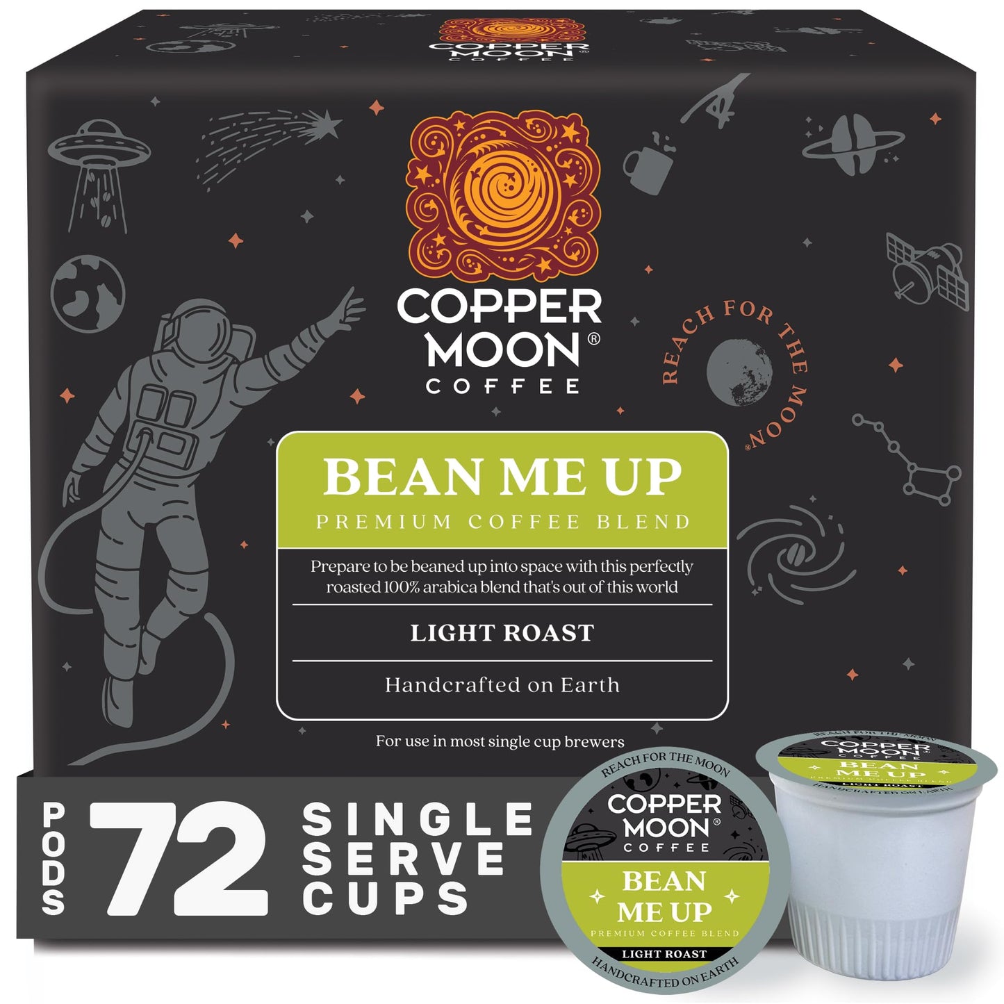 Copper Moon K-Cup Coffee Pods, Dark Roast, Sumatra Blend, 80 Count