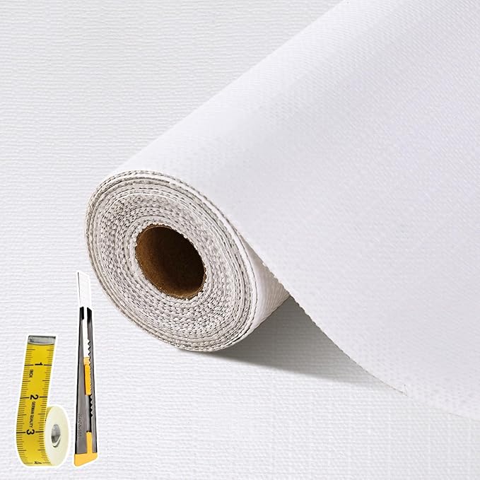 Drawer and Shelf Liner for Kitchen Cabinet: 12 in X 30 Ft Non Slip Waterproof Shelf Paper Non Adhesive Refrigerator Liners White Easy Liners for Bathroom Cupboard with Knife Tape Measure