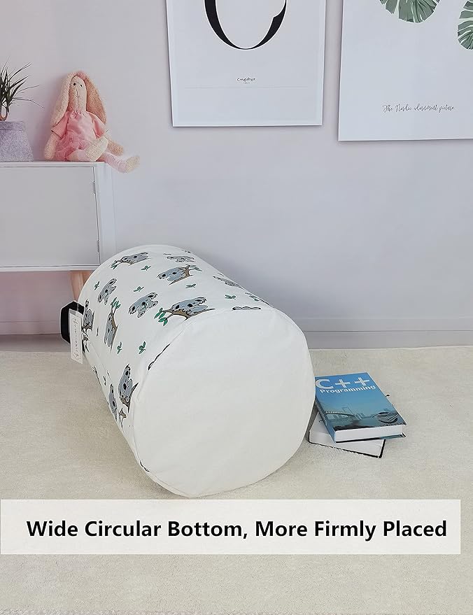 QUEENLALA Large Storage Basket,Laundry Hamper/Bathroom/Home Decor/Collapsible Round Storage Bin,Boys and Girls Hamper/Boxes/Clothing(Round-Koala)
