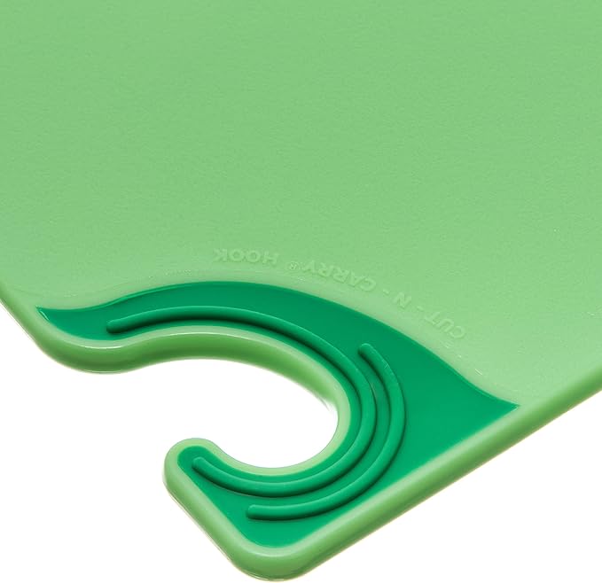 San Jamar Saf-T-Grip Cutting Board With Molded-In Ruler, Plastic Chopping Board for Kitchen, 9" x 12" x 0.35", 6 Count, Green