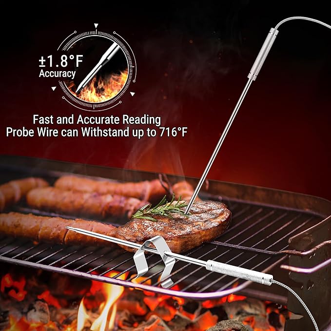 TempPro TempSync 500FT Wireless Meat Thermometer for Grilling and Smoking