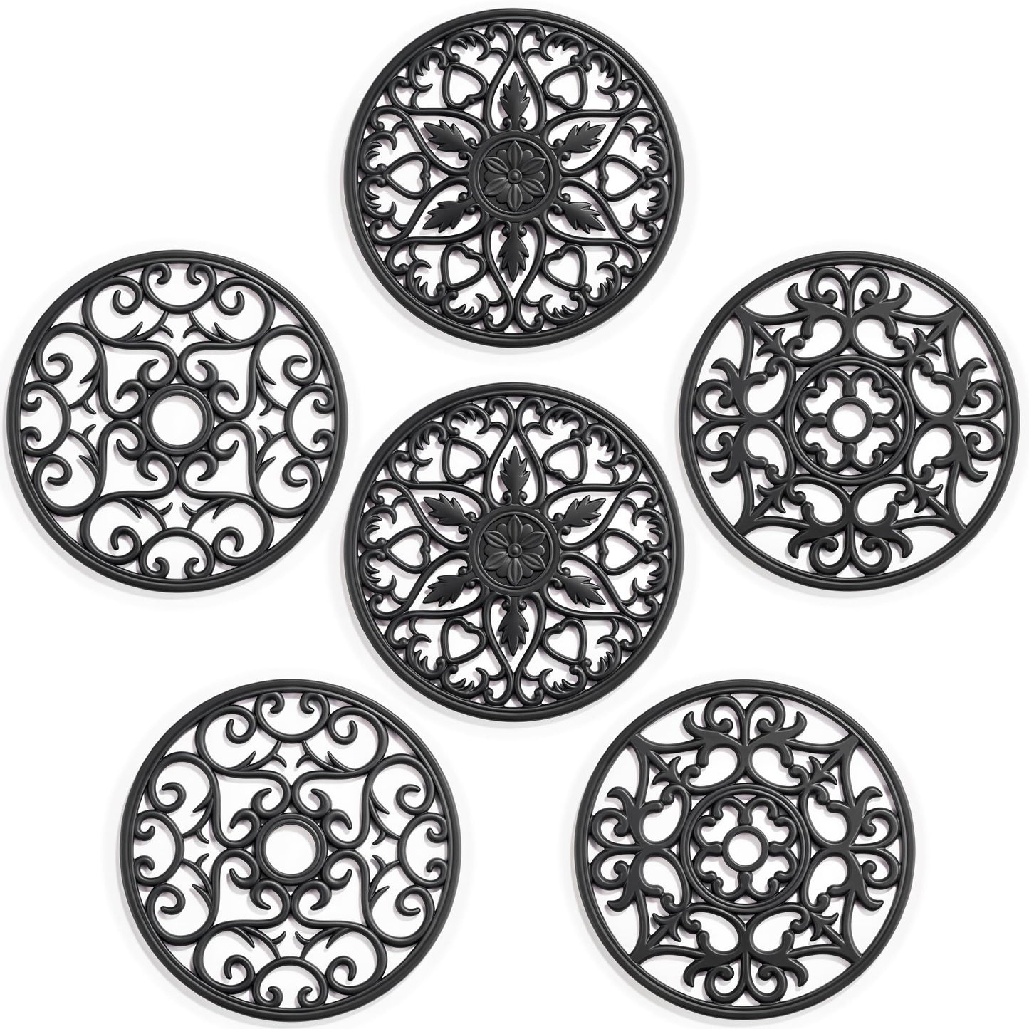 SMARTAKE 6 Set Silicone Trivet Mats for Hot Dishes Pots and Pans (Red)