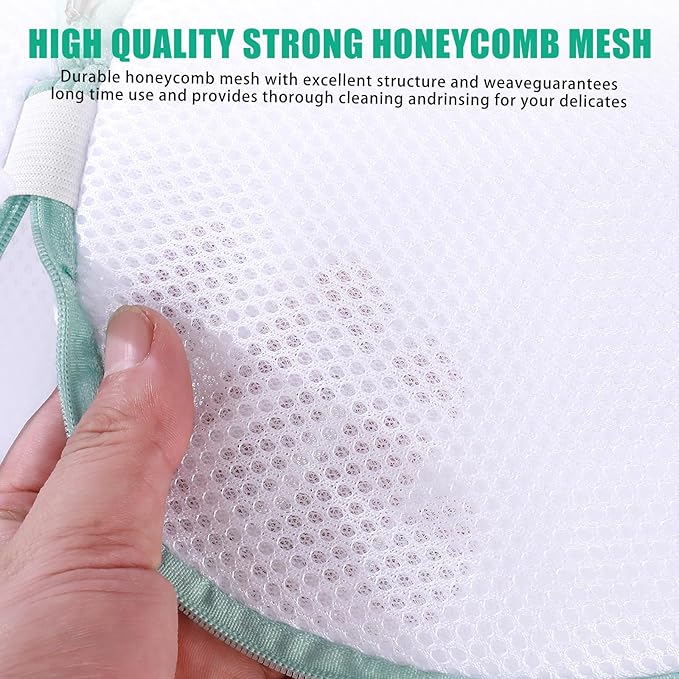 Kimmama Shoe Washing Machine Bag, Shoe Bag for Washing Machine, Mesh Laundry Bags for Sneakers, Footwear, Trainers, Slippers, White Sandwish Net, 8x15"