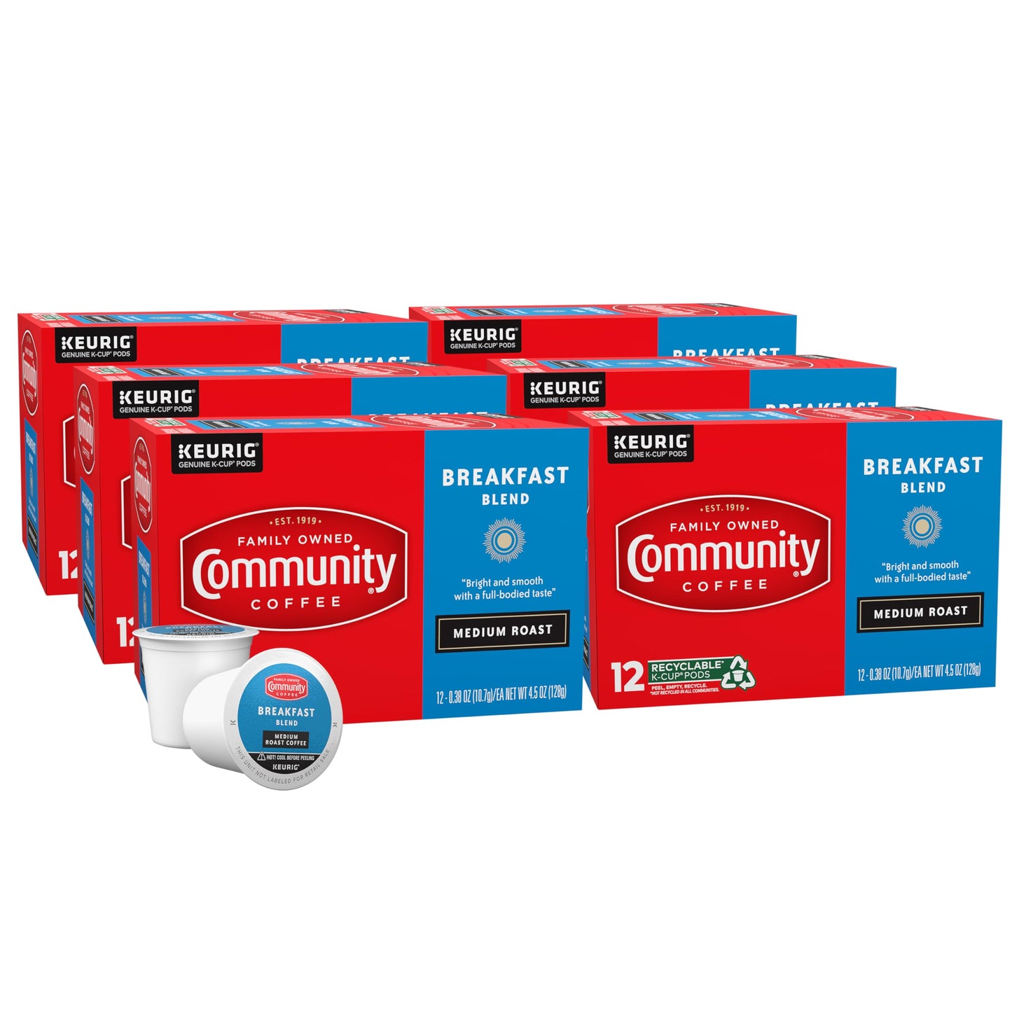 Community Coffee Grandma's Sugar Cookie Keurig K-Cup Pods, Limited Edition Holiday Flavor, Natural Ingredients, 10 Count (Pack of 6)