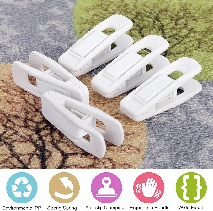 Tinfol White Velvet Hanger Clips, 80PC Pants Velvet Clips, Clothes Hanger Clip Clothes Pin, Strong Finger Flocked Clip Perfect for Slim-line Clothes Velvet Hangers