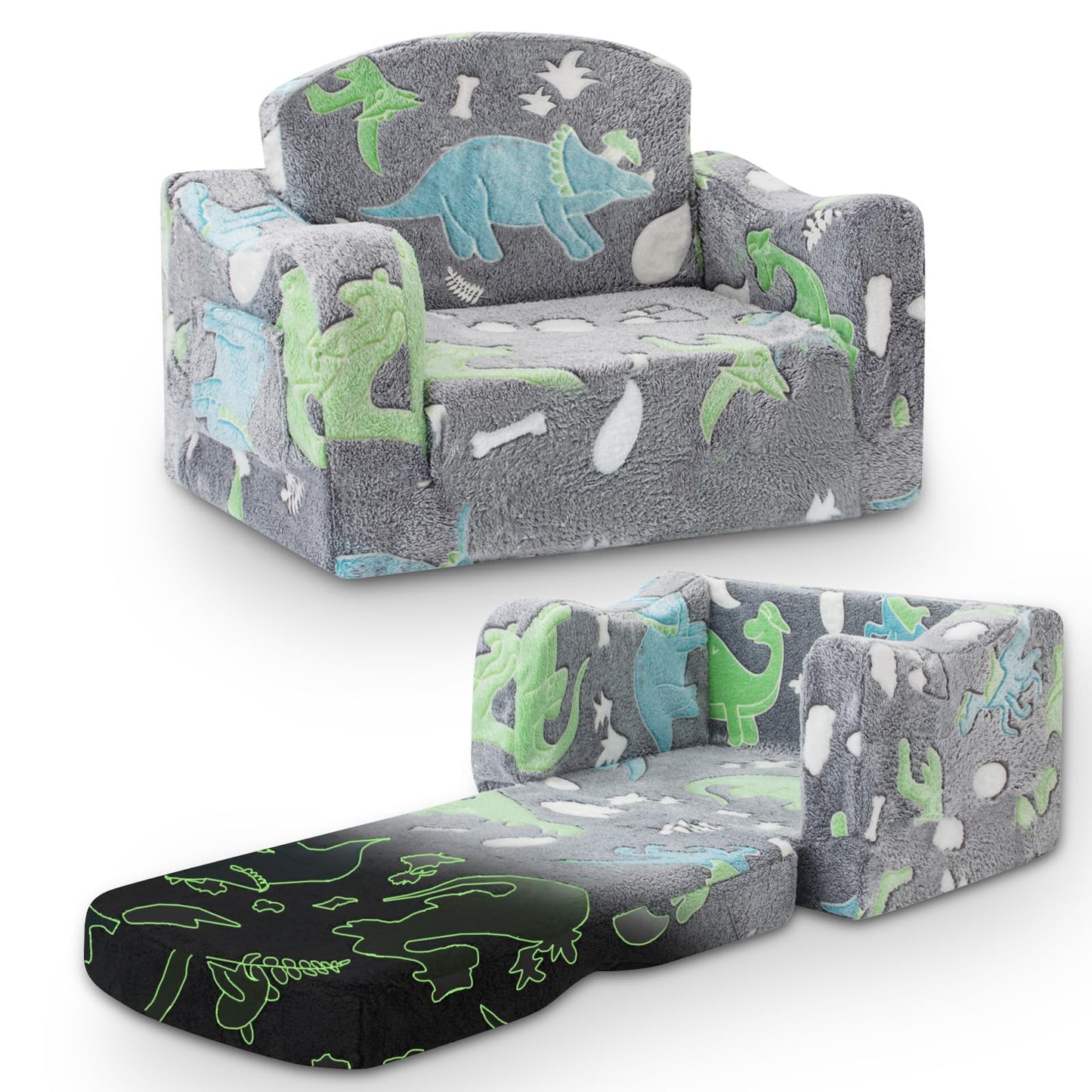 aodisman Thick Comfy Kids Chair and Couch,Foldable Plush Sofa with Pocket