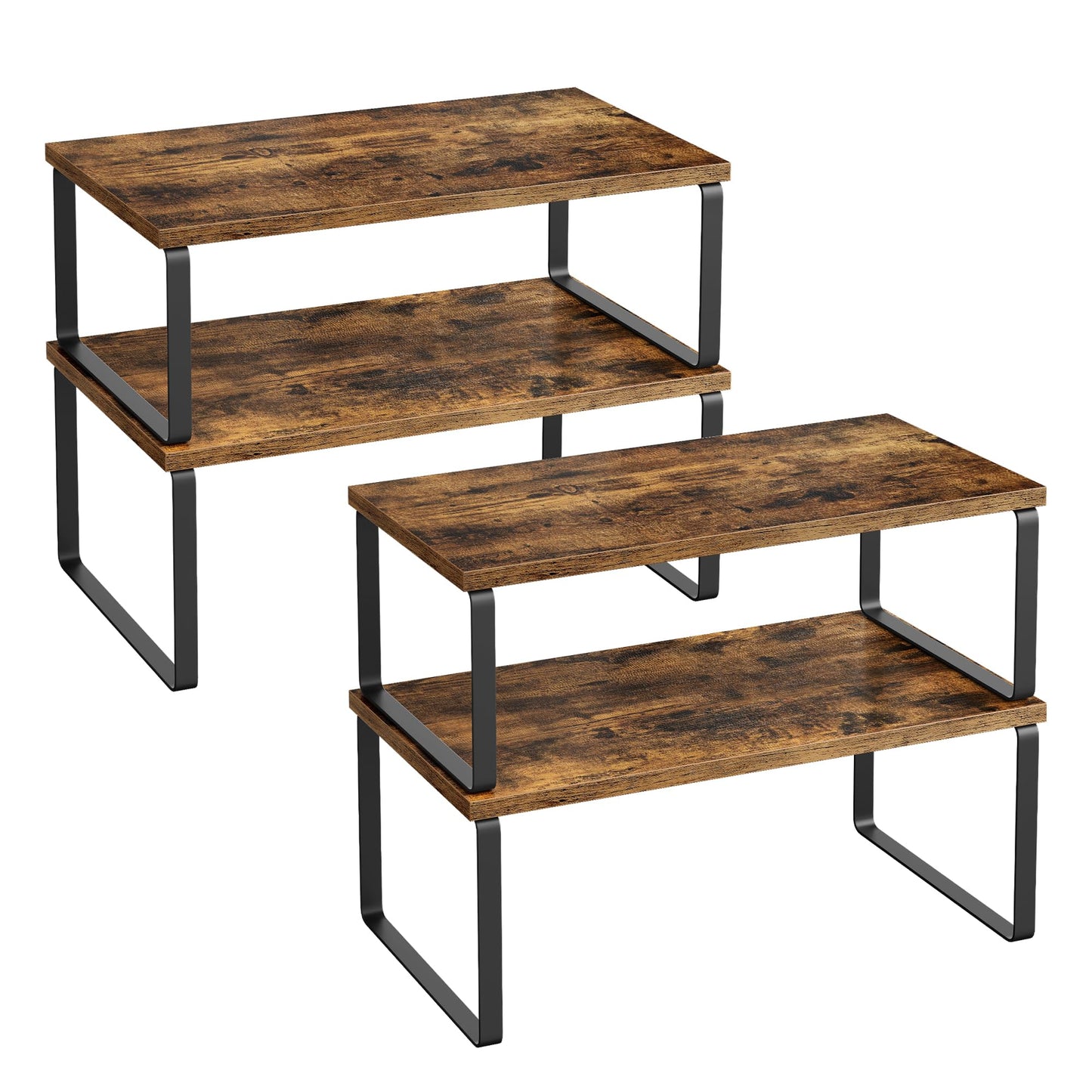 SONGMICS Cabinet Organizer Shelf, Set of 4 Spice Rack, Kitchen Storage