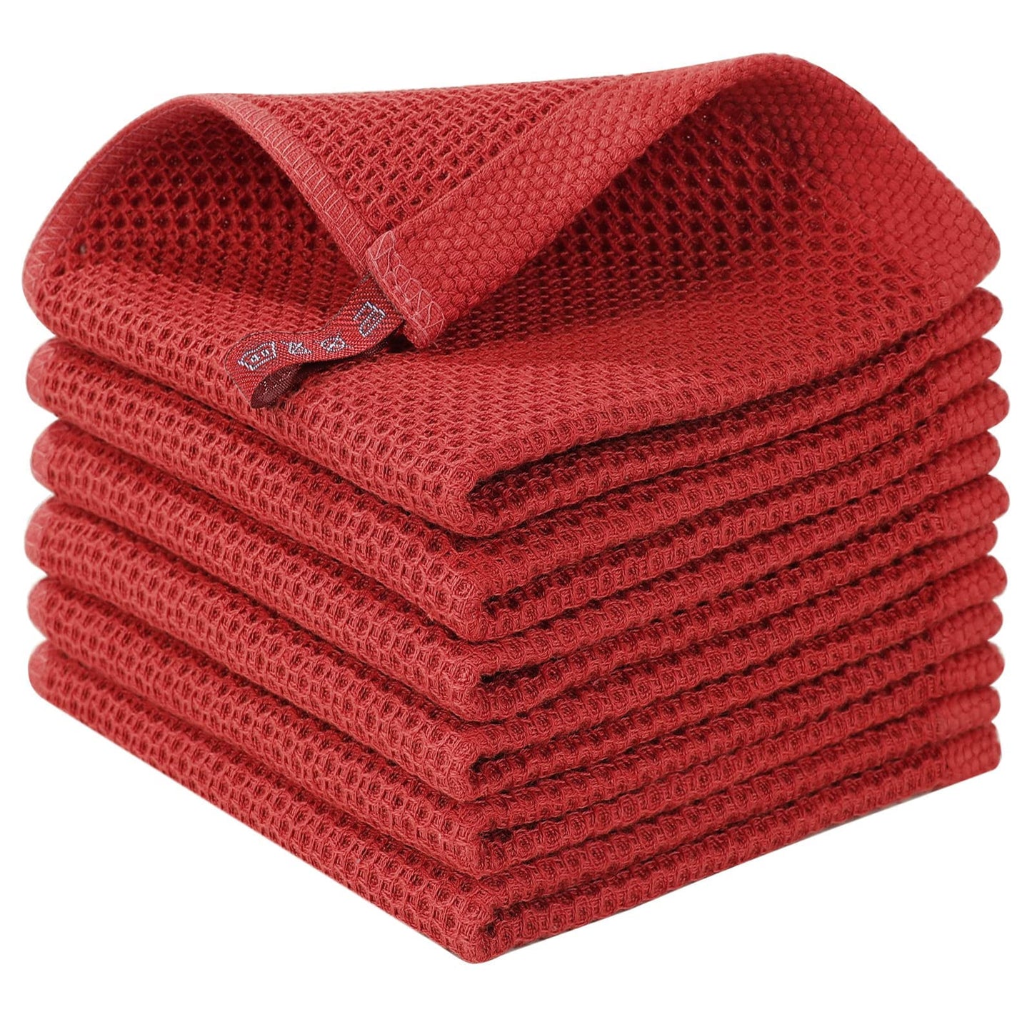 Homaxy 100% Cotton Waffle Weave Kitchen Dish Cloths, Ultra Soft Absorbent Quick Drying Dish Towels, 12 x 12 Inches — 13 x 28 - 12 Pack — 12 x 12 - 6 Pack