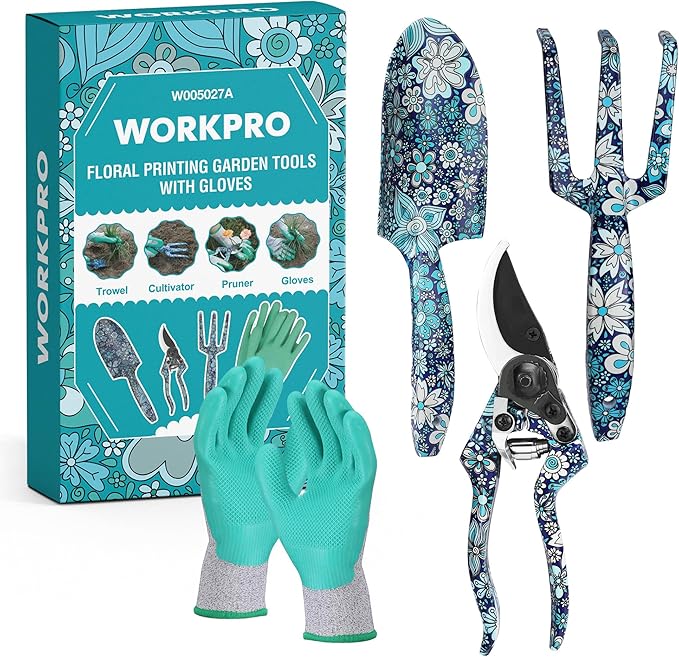 WORKPRO 5-Piece Aluminum Garden Tool Set, Heavy Duty
