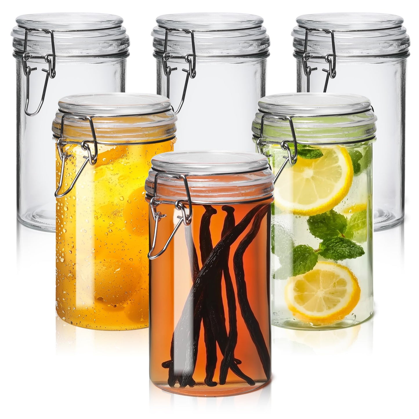 ComSaf Small Glass Spice Jars with Airtight Lids 4 oz 12 Pack Mason Pantry