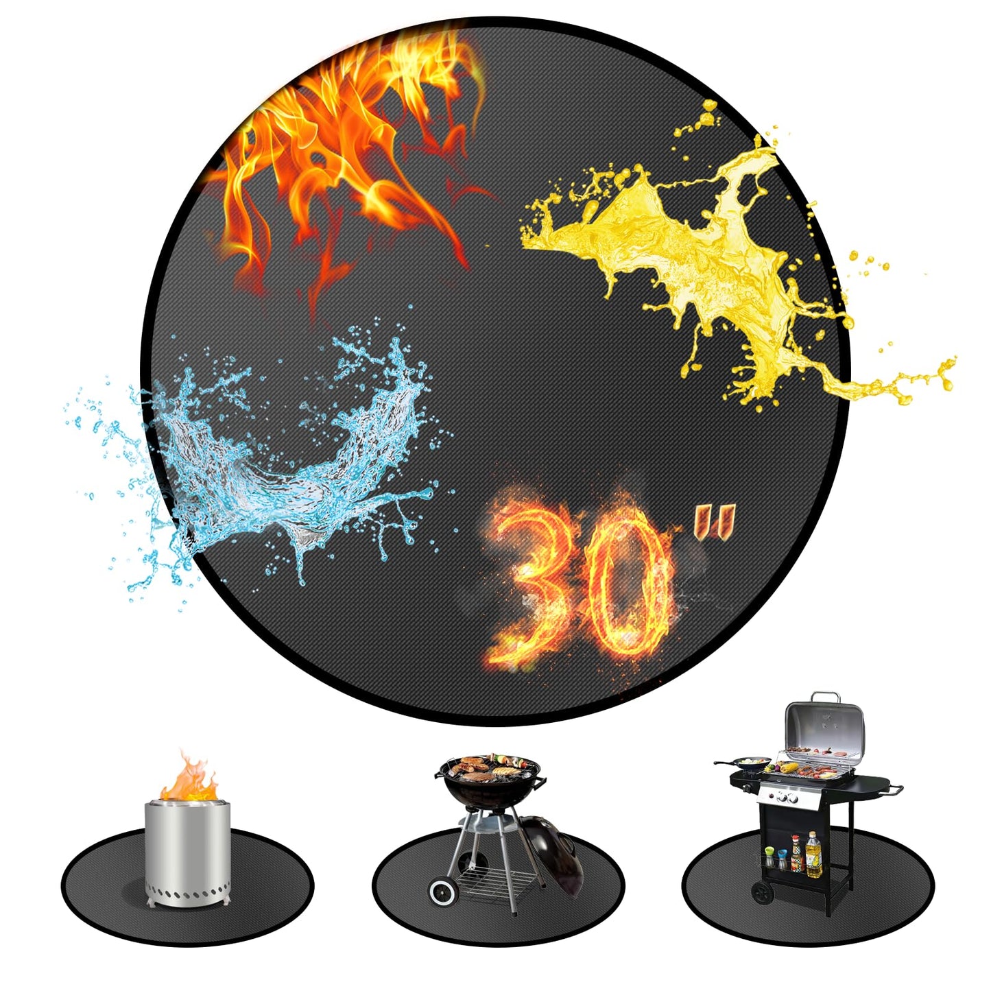 60 ×52 Inch Under Grill Mats for Outdoor Grill & Grill Mat for Under BBQ
