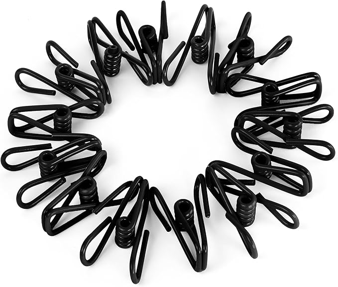 30 Pack Black Chip Bag Clips for Food - PVC 2 Inch Coated Sealer for Sealing Food - Paper Holder, Clothesline Clip for Laundry Hanging, Kitchen Bags, Multipurpose Clothes Pins
