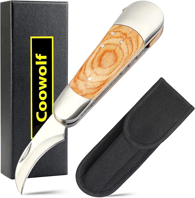 Coowolf Mushroom Foraging Knife with Brush and Sheath
